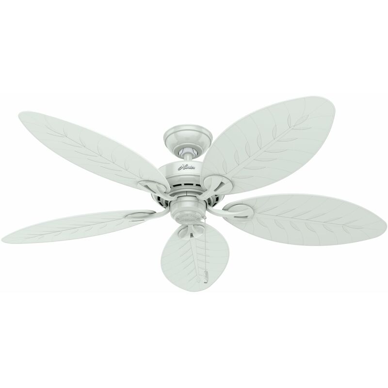 foto del prodotto hunter fan ventilatore da soffitto bayview 137 cm per interni ed esterni, con catena a strappo, 5 pale intercambiabili bianche, per estate e