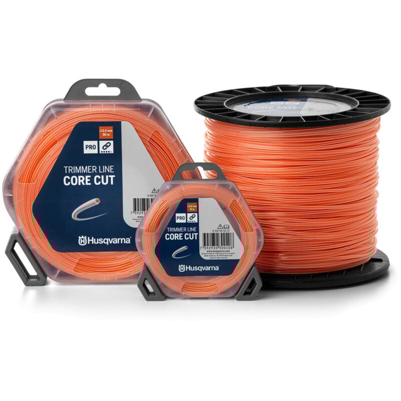 foto del prodotto husqvarna core cut bobina filo per decespugliatore 2.4 mm x 240 m arancione traslucido