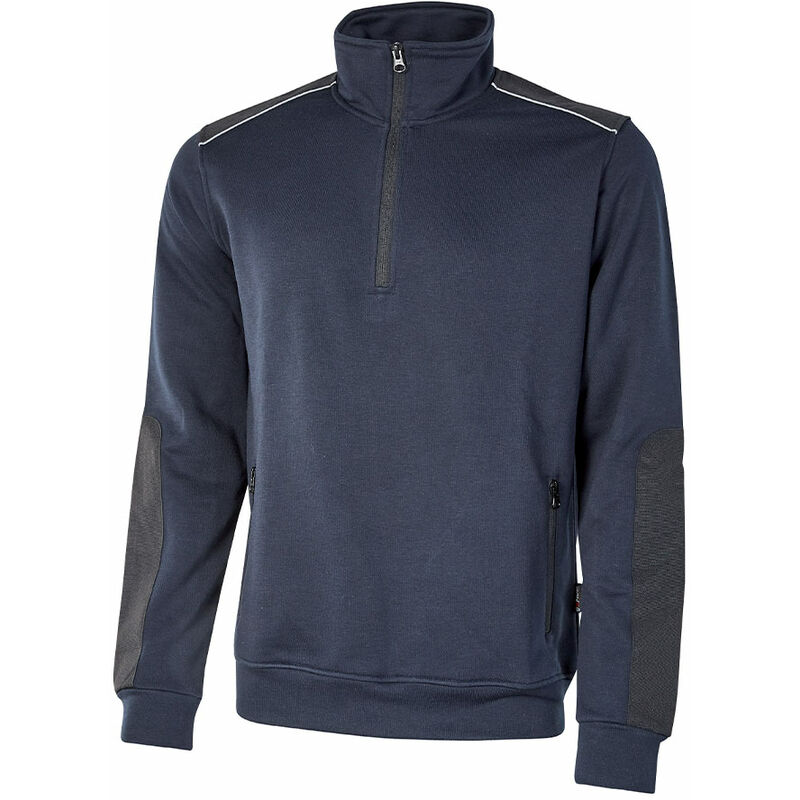foto del prodotto husqvarna upower cushy felpa maglia manica lunga da lavoro a mezza zip felpata in cotone deep blue taglia m