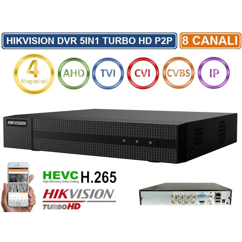 immagine 0 del prodotto hwd 6108mh g2 dvr 5in1 ahd cvi tvi cvbs ip 8 canali utc 4 mp turbo hd capacit hard disk 500gb hikvision