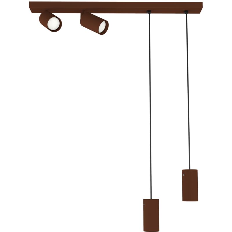 foto del prodotto hybrid plaf sosp, 4x gu10, max 33w, metallo, corten, d.6cm lumicom