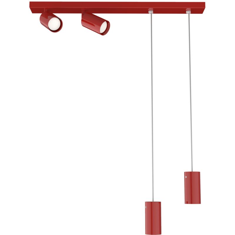 foto del prodotto hybrid plaf sosp, 4x gu10, max 33w, metallo, rosso lucido, d.6cm - lumicom