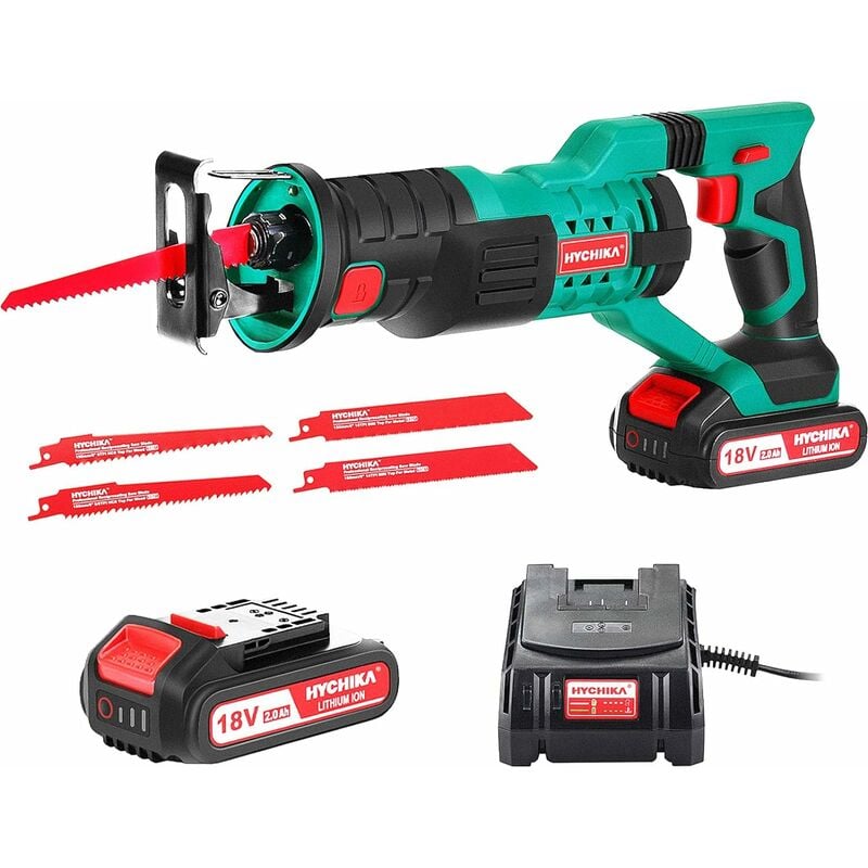 foto del prodotto hychika sega a gattuccio 18v sega universale multifunzionecon luce led, velocit 0 2800spm, 2x2000 mah batterie, ricarica rapida da 1 ora, ideale