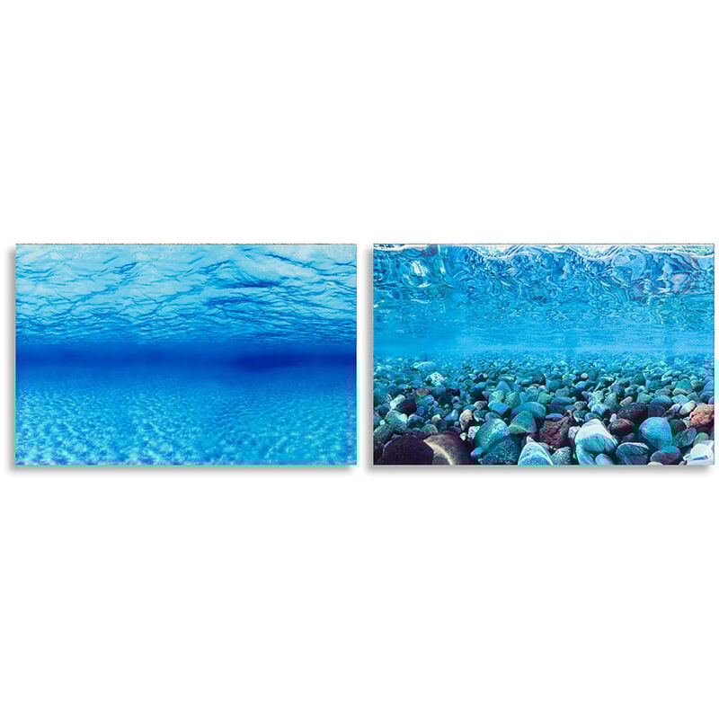 foto del prodotto hydor blu 9041 sfondo per acquari con doppia immagine . variante blu 9041 - misure 60 x h 40 cm -