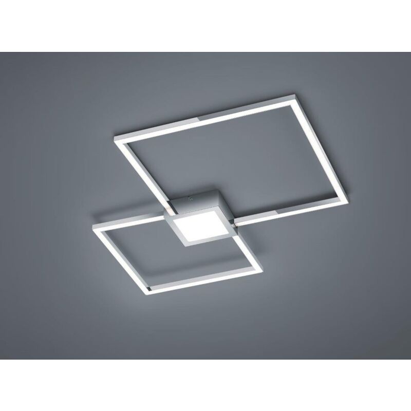 foto del prodotto hydra plafoniera led cromo doppio quadrato luce centrale dimmerabile con interr. 65cmx65cm