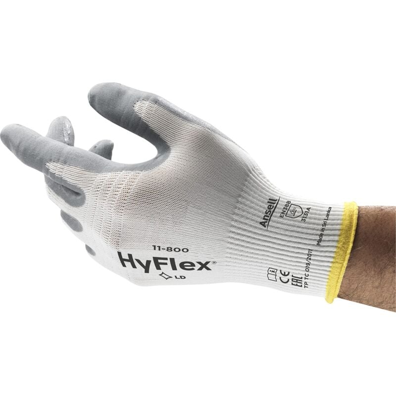 foto del prodotto hyflex 11 800 guanti da lavoro professionali, rivestimento in nitrile resistente all abrasione, protezione professionale per usi generali e