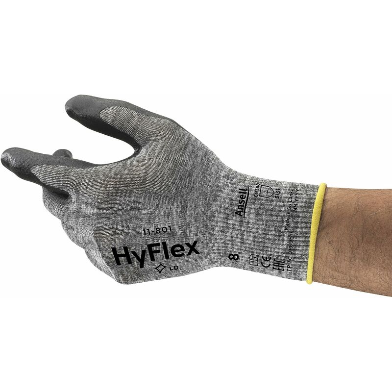 foto del prodotto hyflex 11 801 guanti da lavoro professionali, rivestimento in nitrile resistente all abrasione, protezione professionale per usi generali e
