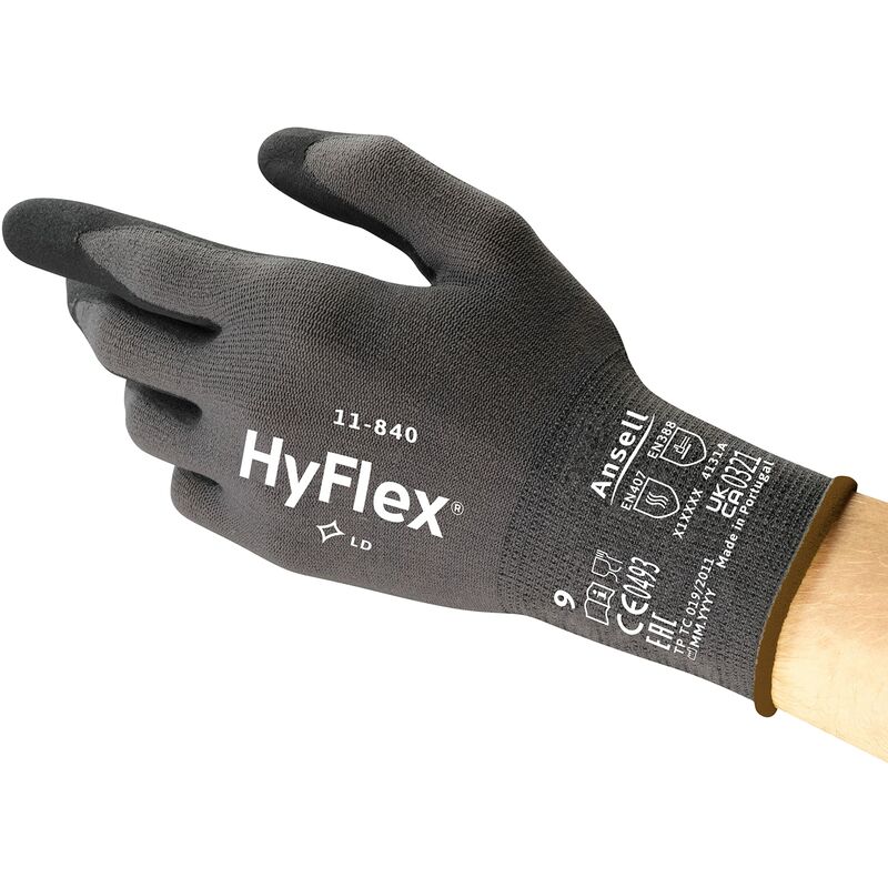 foto del prodotto hyflex 11 840 guanti da lavoro professionali, rivestimento in nitrile resistente all abrasione, protezione professionale per usi industriali e