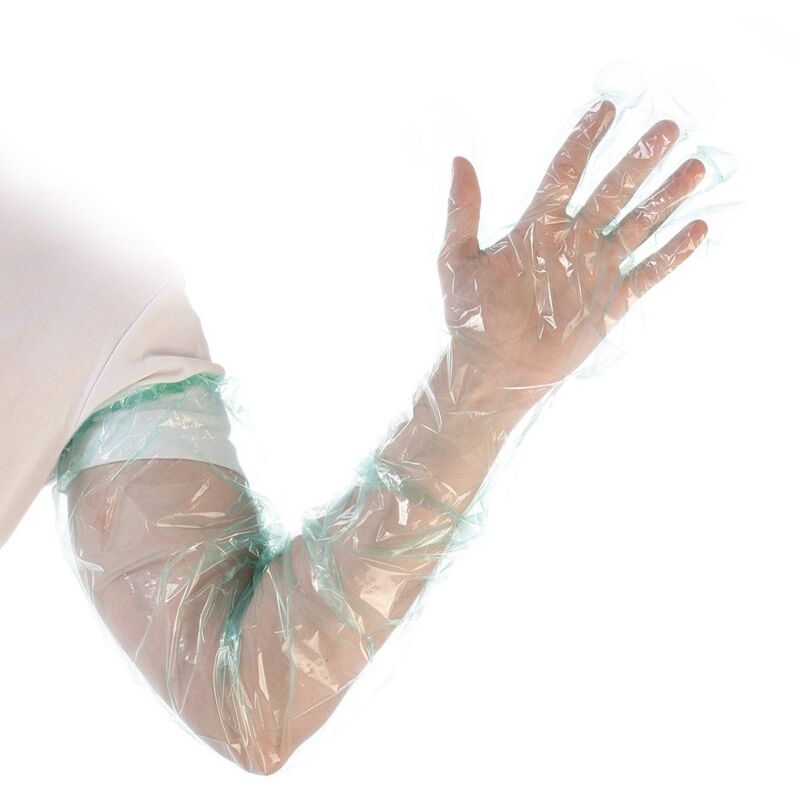 foto del prodotto hygostar guanti in ldpe softline extra lunghi, lisce, con elastico franz mensch