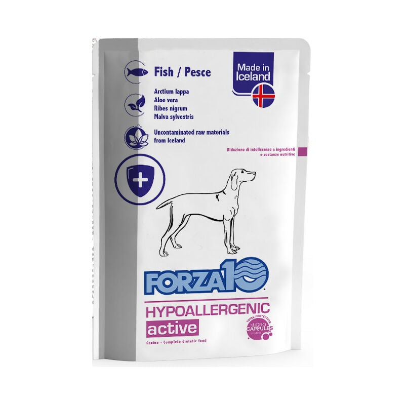 foto del prodotto hypoallergenic active per cani con pesce da 100 gr forza10
