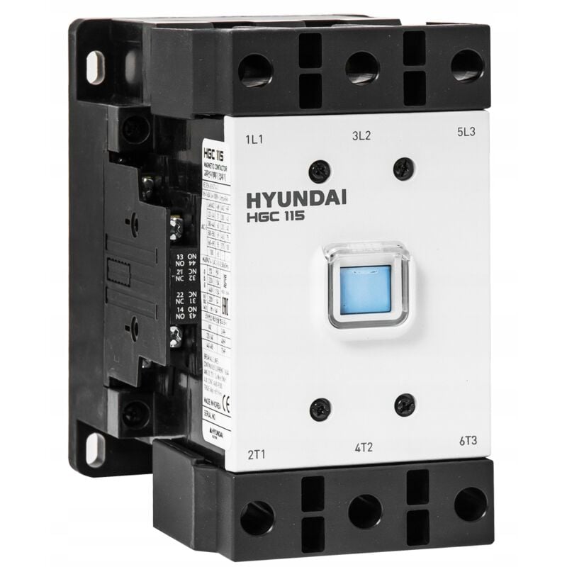 foto del prodotto hyundai contattore hgc 115a ac3 440v, 60kw, 2no 2nc, bobina ac dc, 220v