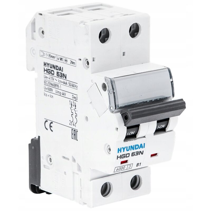 foto del prodotto hyundai hgd interruttore sovracorrente 2p, 6ka, 1a, car. c