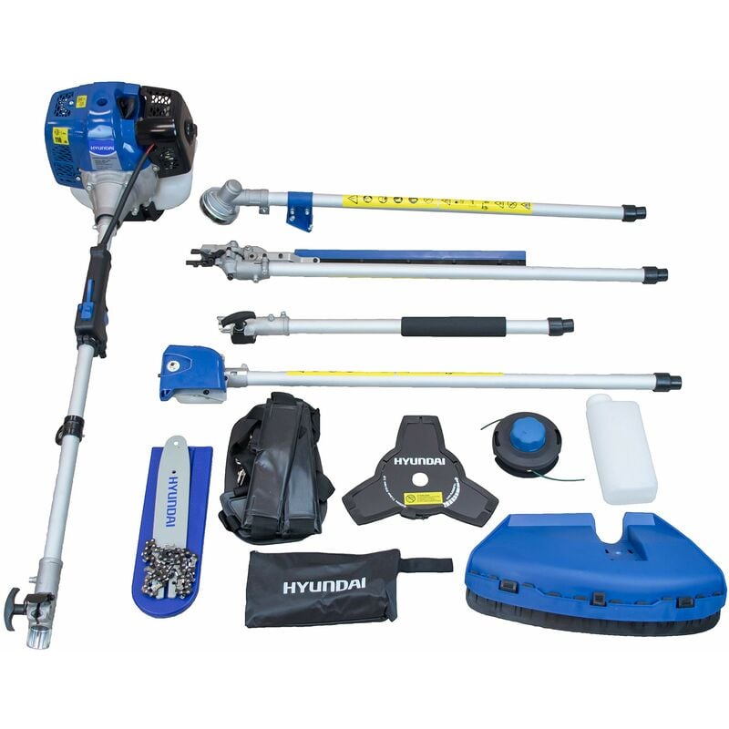 foto del prodotto hyundai hy hymt43 kit decespugliatore multifunzione 4 in 1, potenza massima 1,5 kw, cilindrata 42,7 cc, blu