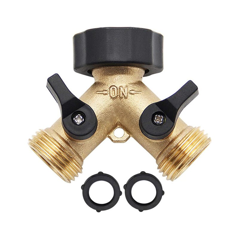 foto del prodotto hyy ar rubinetto da giardino in ottone con doppia uscita raccordo a y da 3 4 per 2 dispositivi