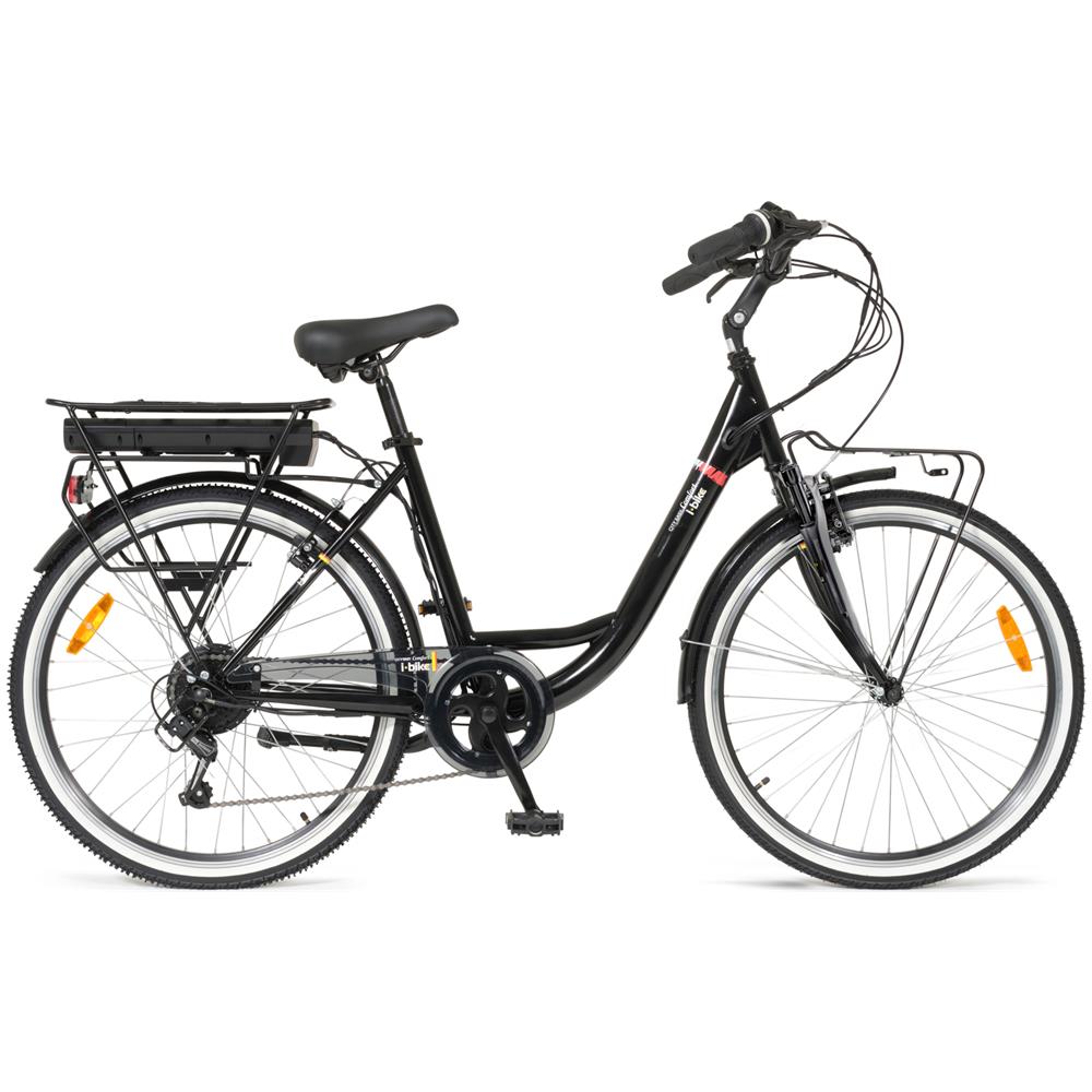 foto del prodotto i bike bici elettrica city easy flow litio 26 78 ah 45 km 36 v 4 h 280 wh colore nera