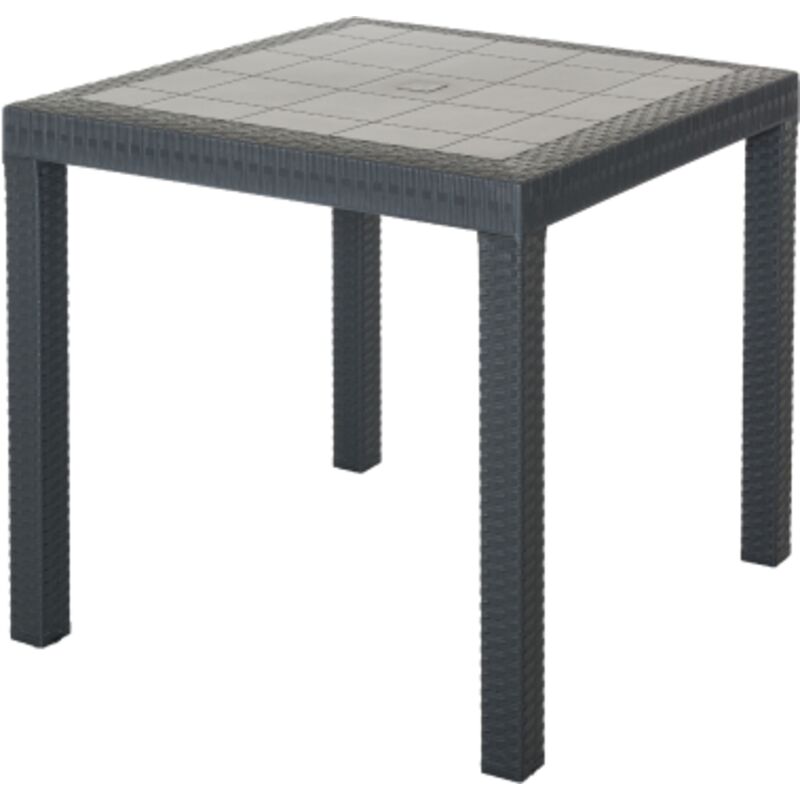 foto del prodotto i giardini del re - tavolo dallas in resina antiurto effetto polirattan antracite 80x80x74 cm da giardino esterno