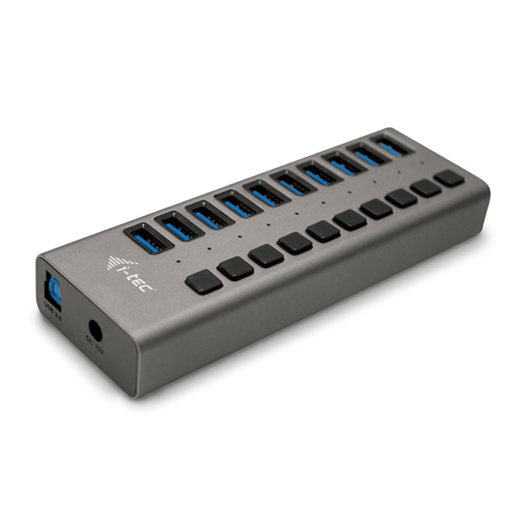 foto del prodotto i tec u3chargehub10 caricabatterie per dispositivi mobili universale grigio ac ricarica rapida interno