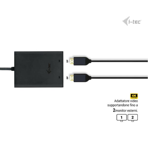 foto del prodotto i tec usb c dual 4k 60hz single 8k 30hz dp video adapter