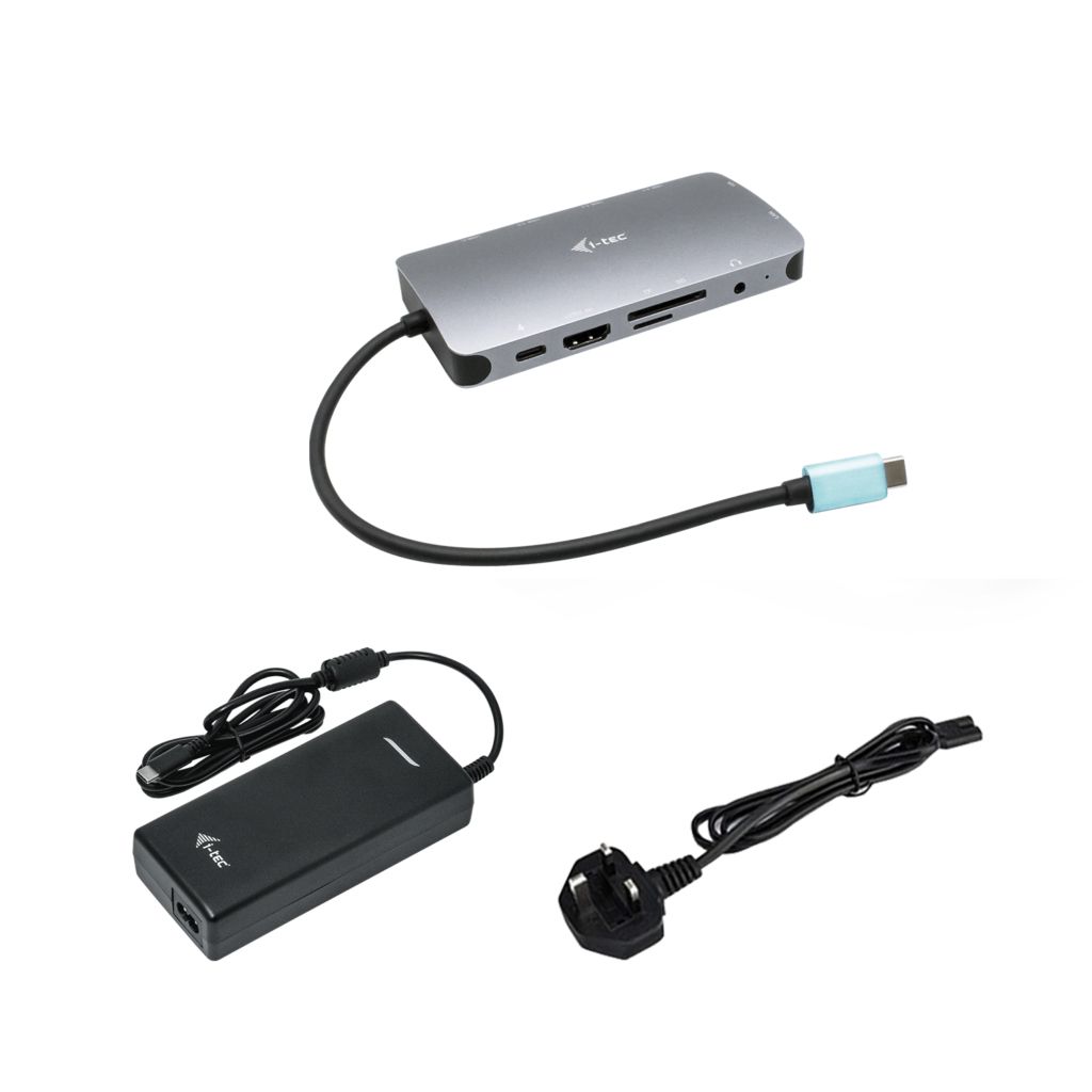 foto del prodotto i-tec usb-c metal nano dock hdmi vga with lan charger 112w - c31nanovga112w