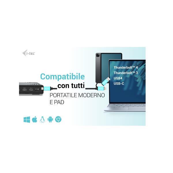 foto del prodotto i tec usb c triple display docking station gen 2 power delivery 100w