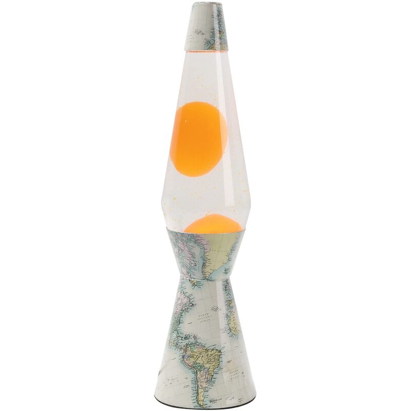 foto del prodotto i total lampada lava, effetto bolle, lava lamp colorata old map 