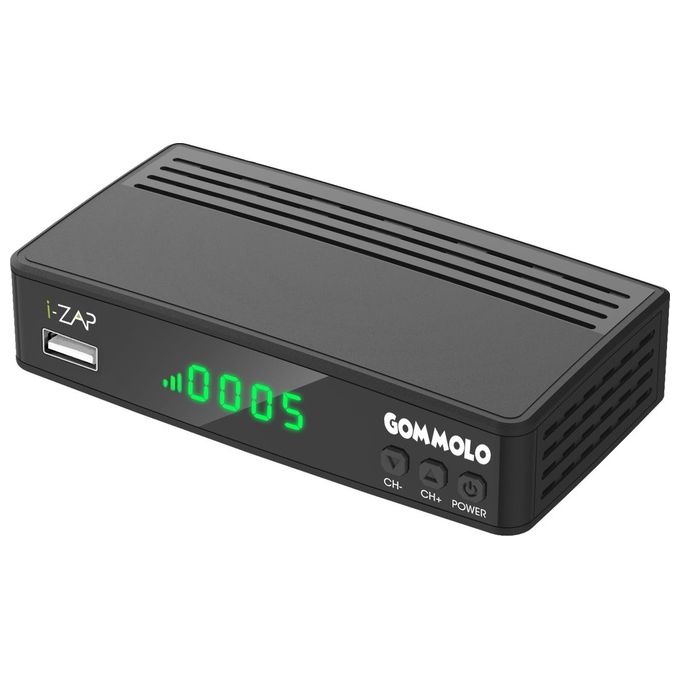 foto del prodotto i zap ricevitore digitale terrestre gommolo zapper t2 hevc 10 bit telecomando 2in1 con protezione gomma