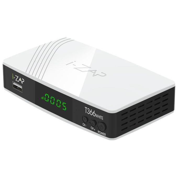 foto del prodotto i zap t366 white decoder digitale terrestre dvb t2 hdmi scart usb ethernet