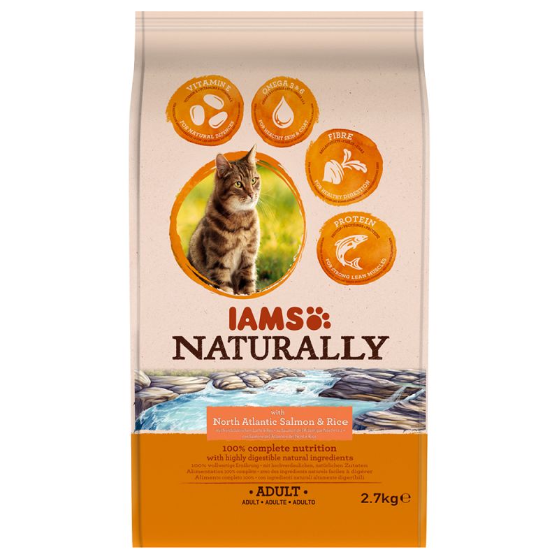 foto del prodotto iams naturally cat adult salmone 2,7 kg