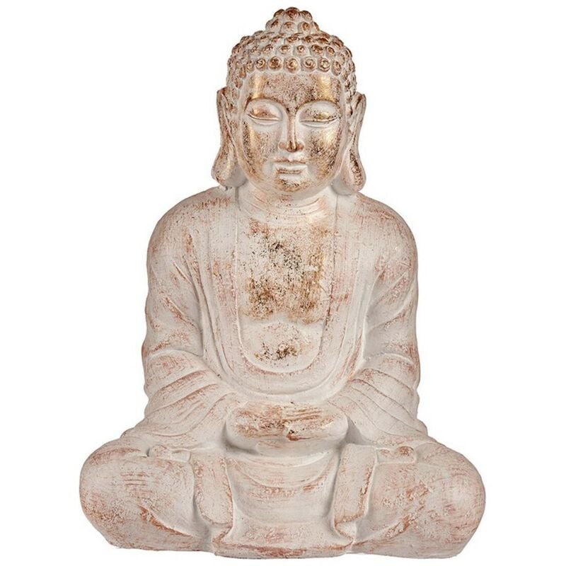 foto del prodotto ibergarden - statua decorativa da giardino cc20411 bianco dorato poliresina 25 x 57 x 42,5 cm buddha