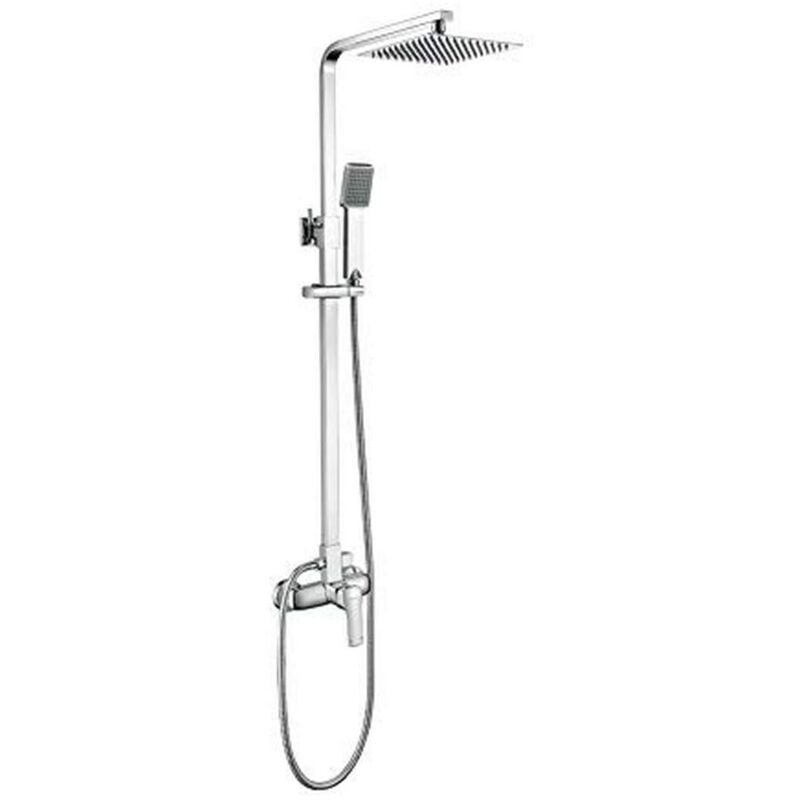 foto del prodotto ibergrif m17025 doccia soffione completo, asta doccia con soffione e doccetta, set doccia con asta per doccia regolabile a muro, doccia a pioggia,