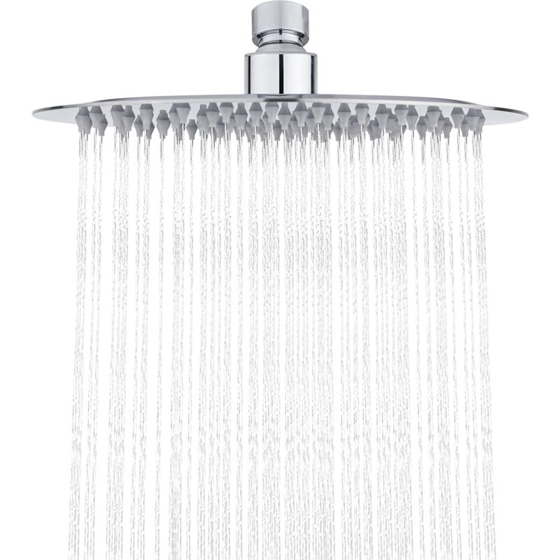 foto del prodotto ibergrif m20293 soffione doccia a pioggia 20 x 20 cm, docce fisso rotondo, cromo, acciaio, argento