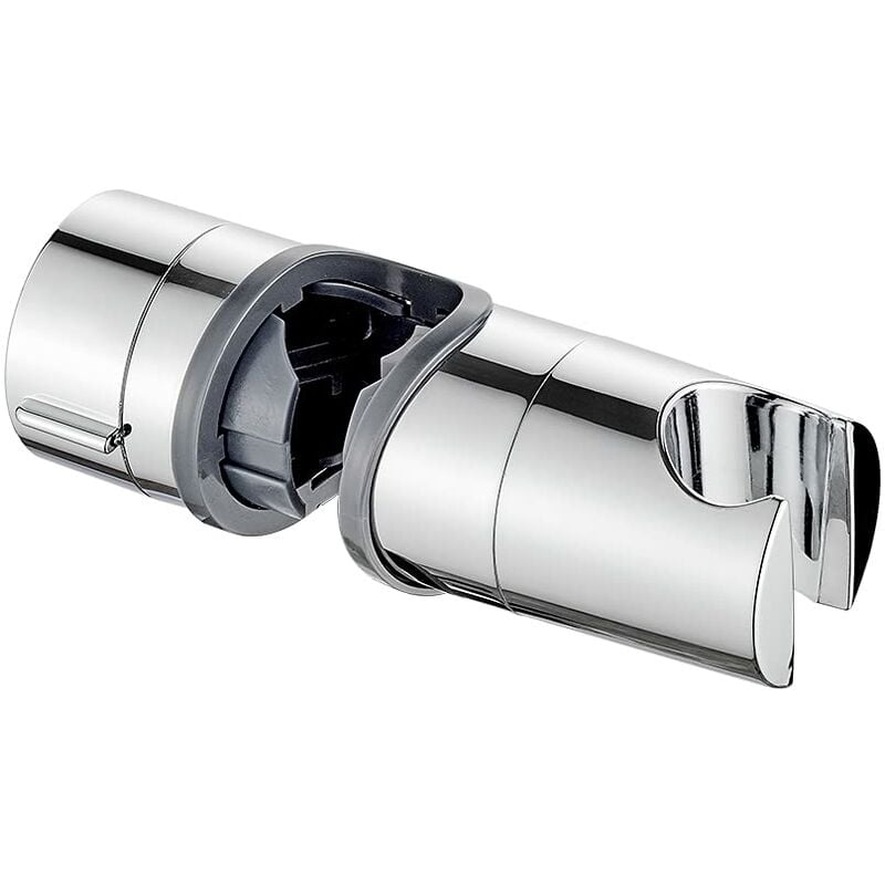 foto del prodotto ibergrif m20404 supporto soffione doccia per barra per saliscendi, regolabile ricambio porta per doccetta, 18 25 mm, abs, cromo, argento