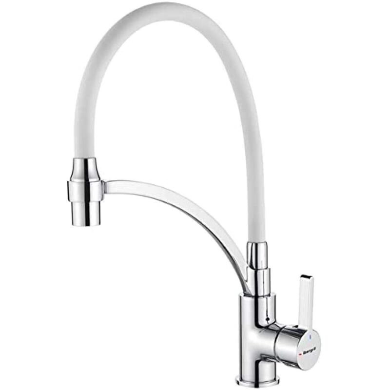 foto del prodotto ibergrif m22129 3 rubinetto lavello cucina, rubinetto cucina con doccetta estraibile, miscelatore lavello con bocca flessibile, miscelatore cucina