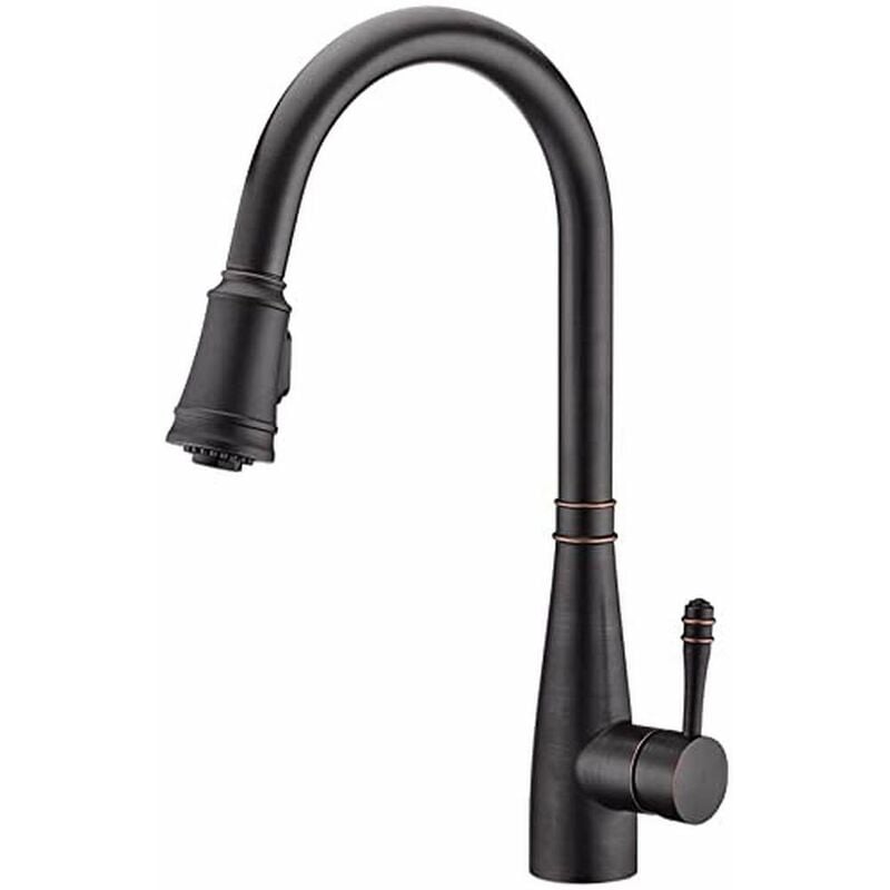 foto del prodotto ibergrif m22134t rubinetto da cucina con doccetta estraibile, miscelatore monocomando per lavello, inossidabile