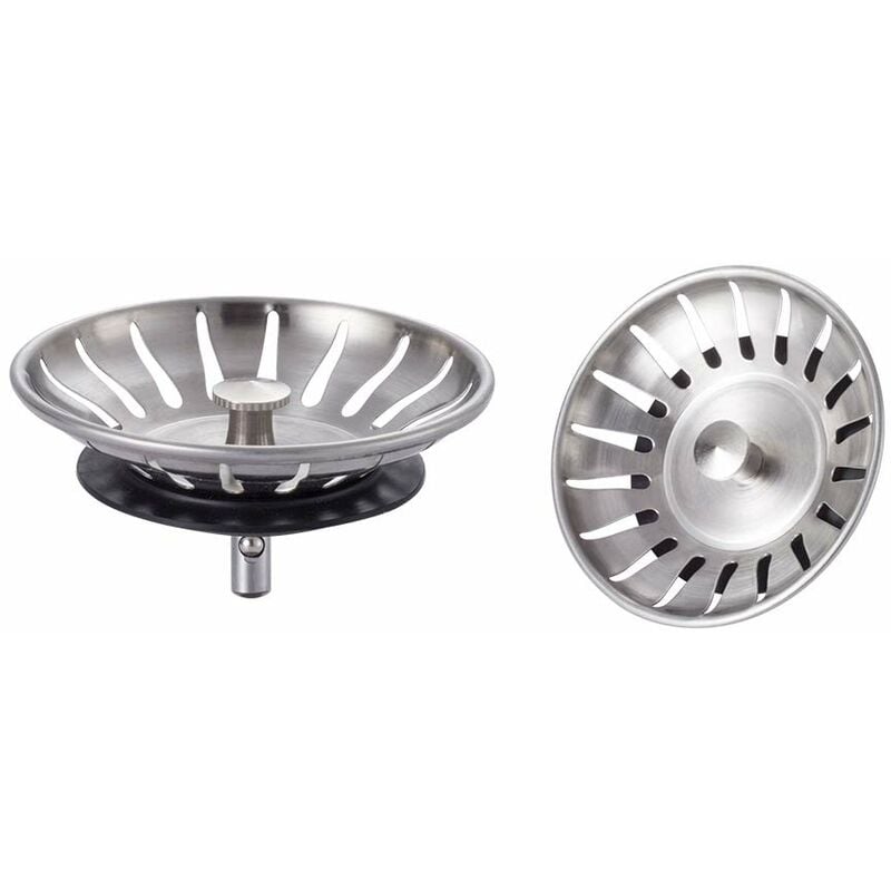 foto del prodotto ibergrif m34351 2 2 pezzi filtro per lavello cucina bagno doccia tappo in acciaio inossidabile, guarnizione in gomma, filtro a cestello universale