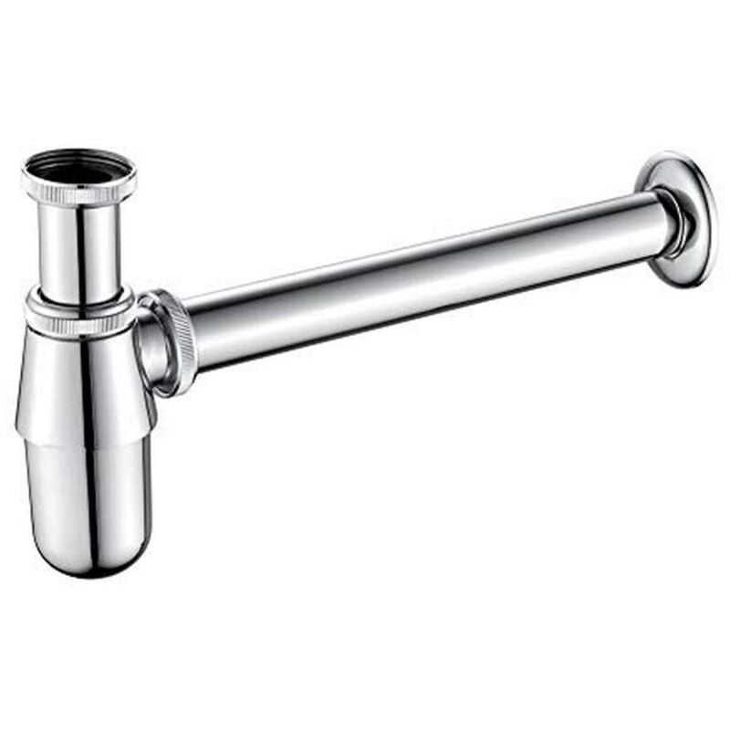 foto del prodotto ibergrif sifone universale per lavabo bagno in ottone, 1 1 4 x 32 mm sifoni tubo, altezza regolabile 16.5 23.5 cm, sifone con manicotto in gomma,
