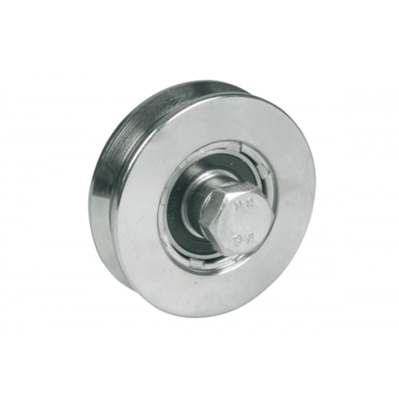 foto del prodotto ibfm - ruota per cancelli 2 cuscinetto gola 'v' c/bullone 1 mm 120