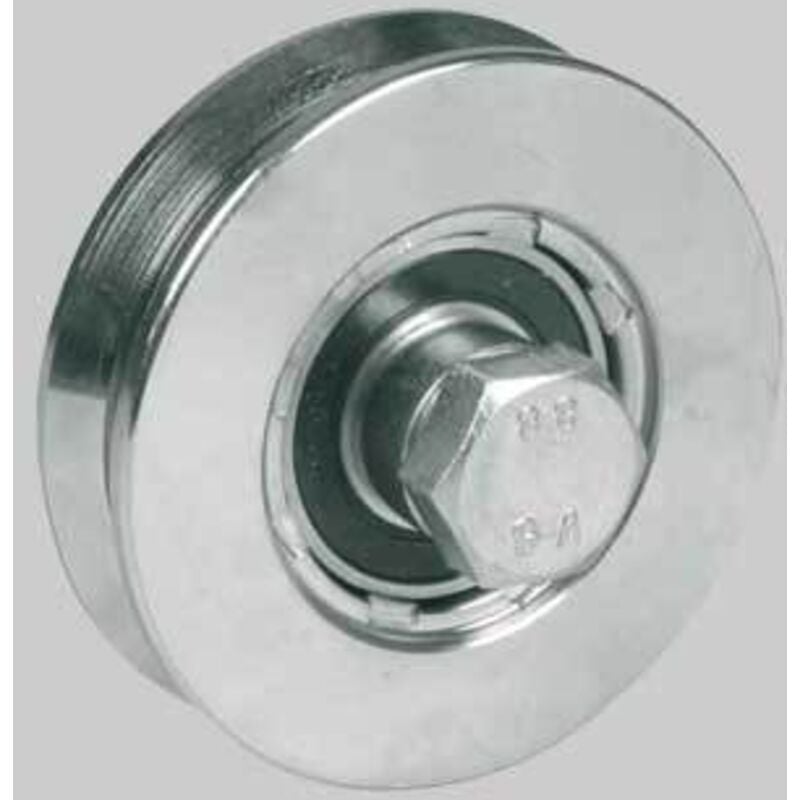 foto del prodotto ibfm - ruota per cancelli 2 cuscinetto gola 'v' c bullone 1 mm 140