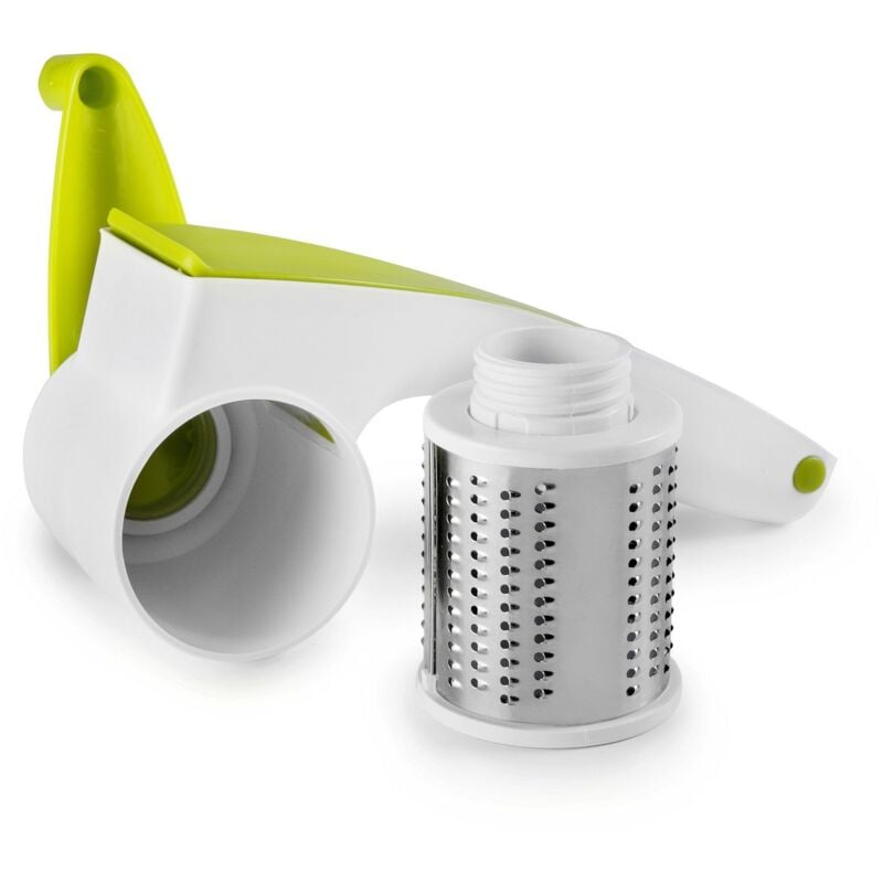 foto del prodotto ibili grattugia di formaggio rotante, plastica acciaio inox, bianco verde, 20 x 9 x 8 cm
