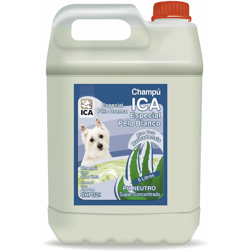 foto del prodotto ica - chpg21 shampoo speciale capelli bianco con aloe vera per cani