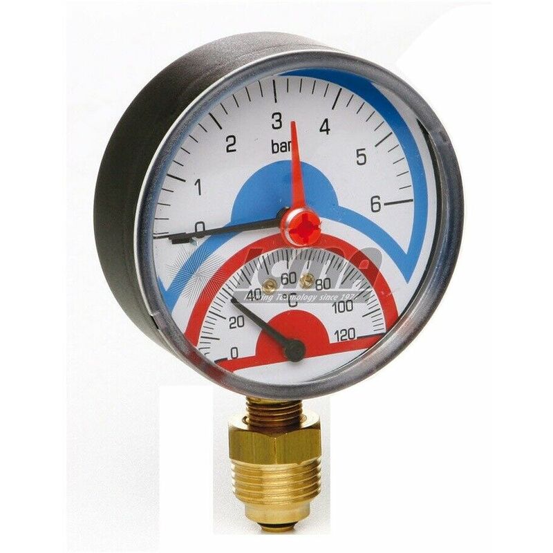 foto del prodotto icma termomanometro pressione temperatura manometro d78mm 1 2 radiale 0 6 bar