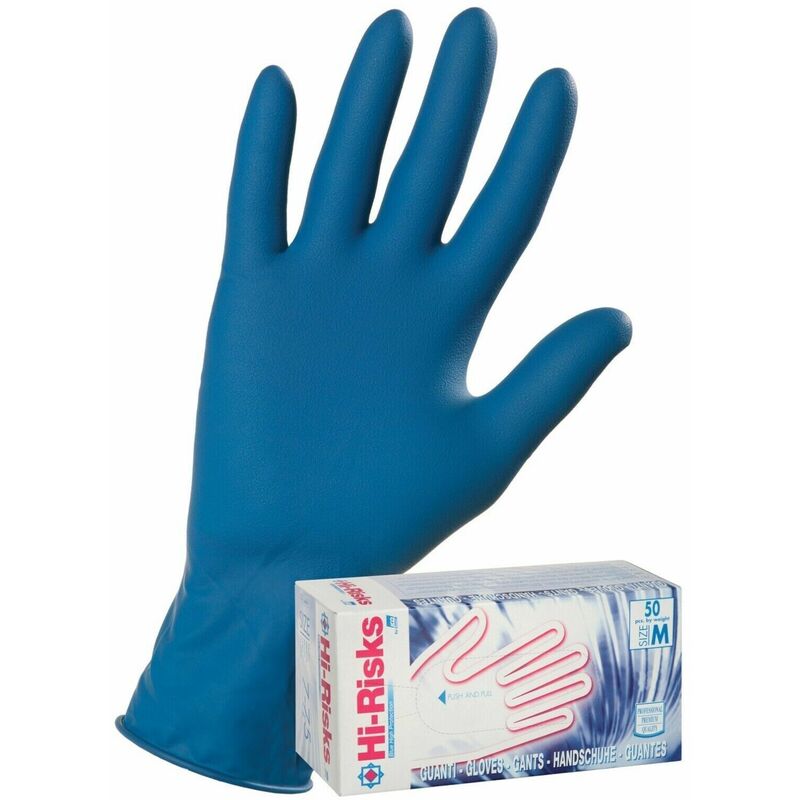 foto del prodotto icoguanti hi risks guanti professionali alta resistenza in lattice monouso 50 pz tg. xl