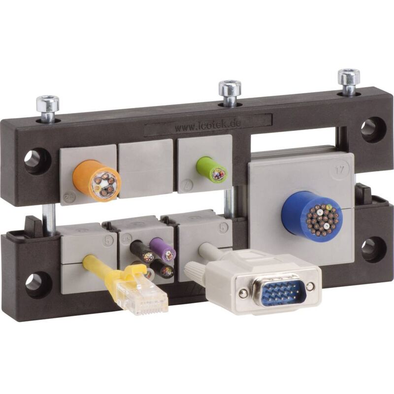 foto del prodotto icotek kel 24 10 profilo per introduzione cavi poliammide nero 1 pz.