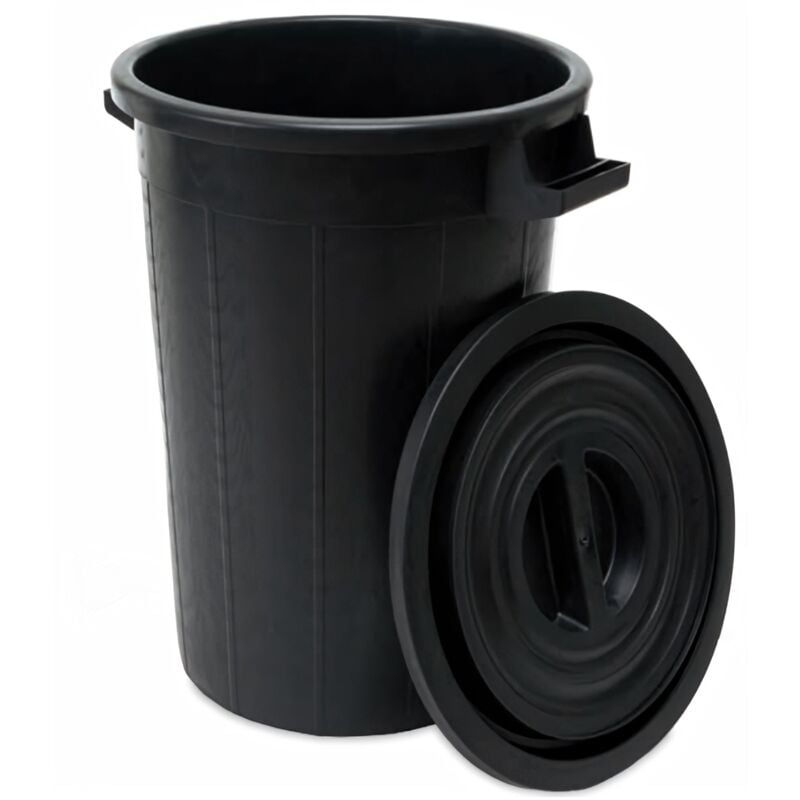 foto del prodotto ics bidone in plastica a due manici per vendemmia ed edilizia bidone senza coperchio 75 litri