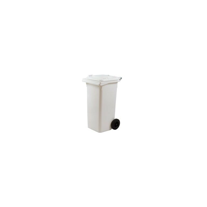 foto del prodotto ics - bidone quadro nettezza urbana con ruote lt.240 - cm.72x58x106h - bianco
