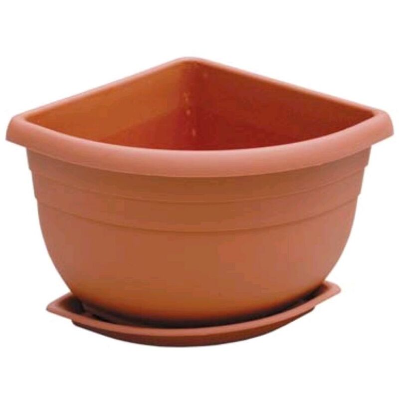 foto del prodotto ics vaso sottovaso angolare angelica pp terracotta cm 21x21 h.cm 18 1 pz