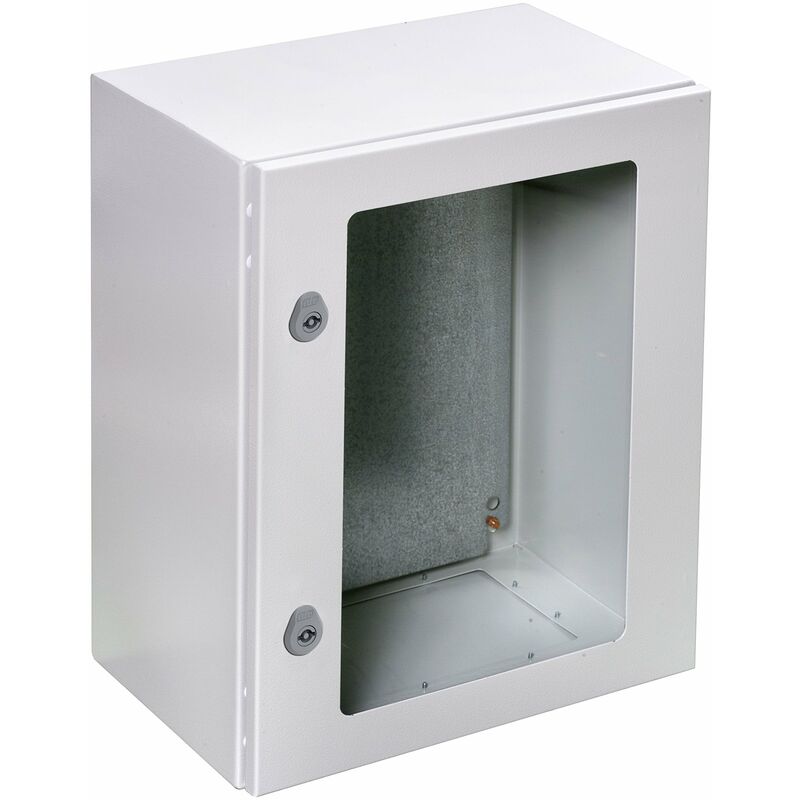 foto del prodotto ide gnt406025 surround da parete metallico. porta trasparente, ip66, ral7035