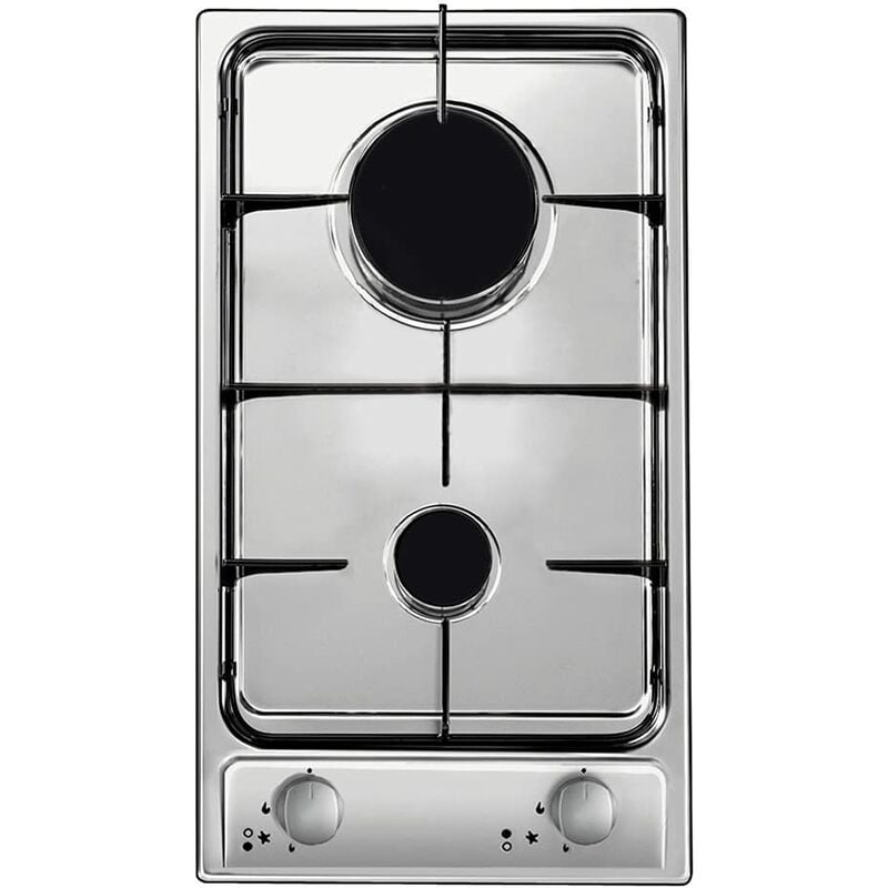 foto del prodotto idea cdg32 1spx piano cottura a gas, 2 fuochi, da incasso, acciaio inossidabile, inox, 29x51x40 cm candy
