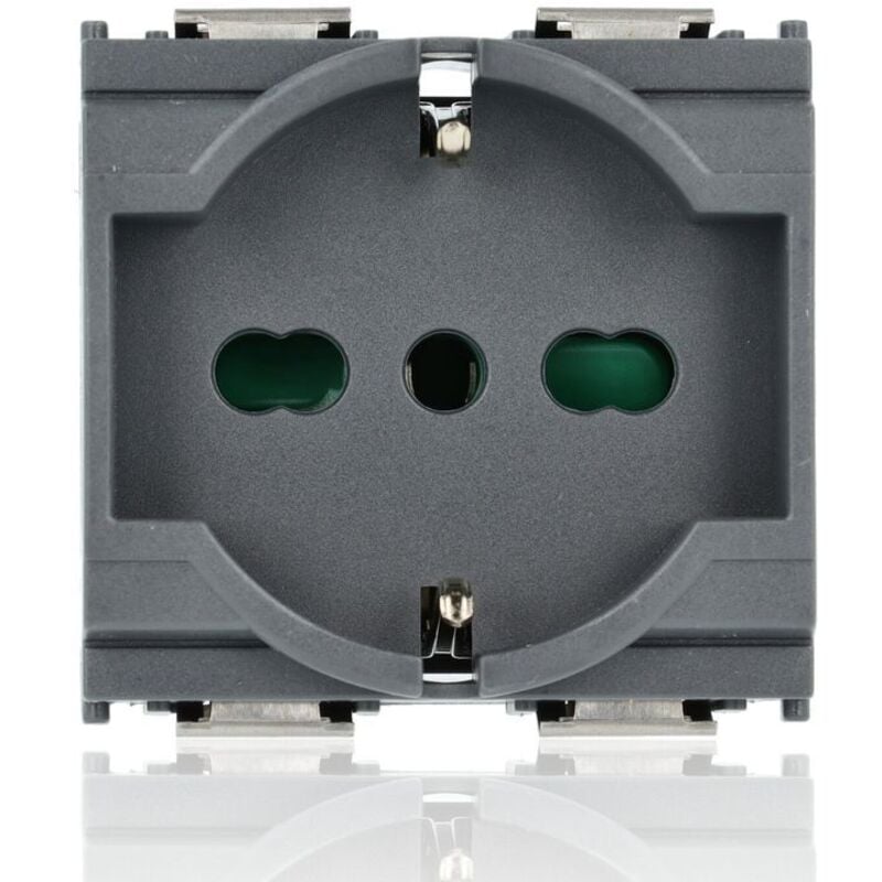 foto del prodotto idea presa universale 2 poli terra 10 e 16a colore grigio 16211 - vimar