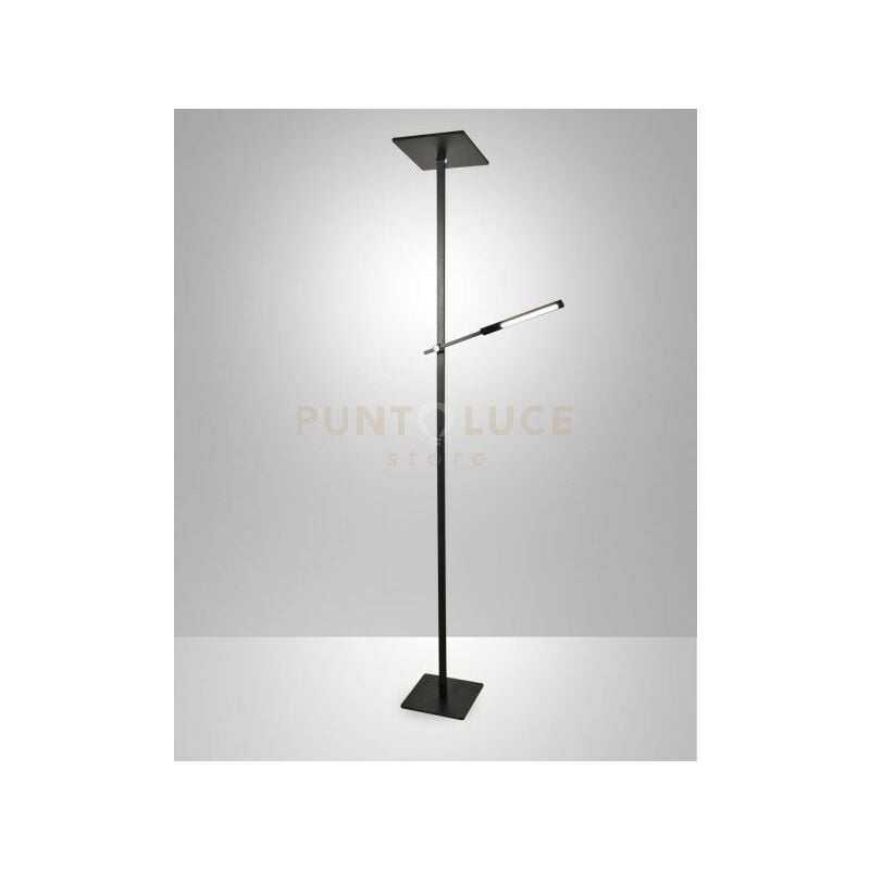 immagine 0 del prodotto ideal lampada da terra in alluminio nero 2 luci a led 3000k 40w 8w 3050 670 lm orientabile